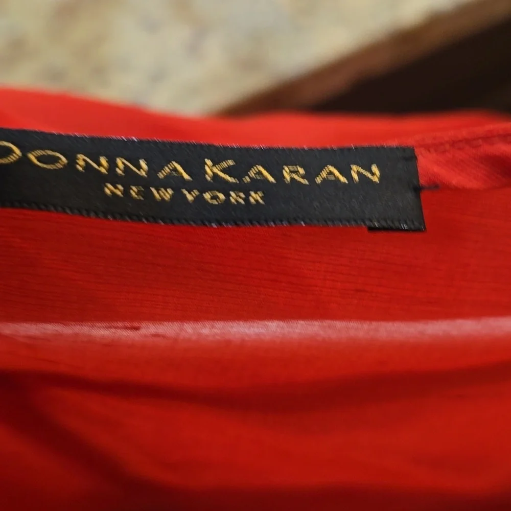 Donna Karan Red Silk Dress